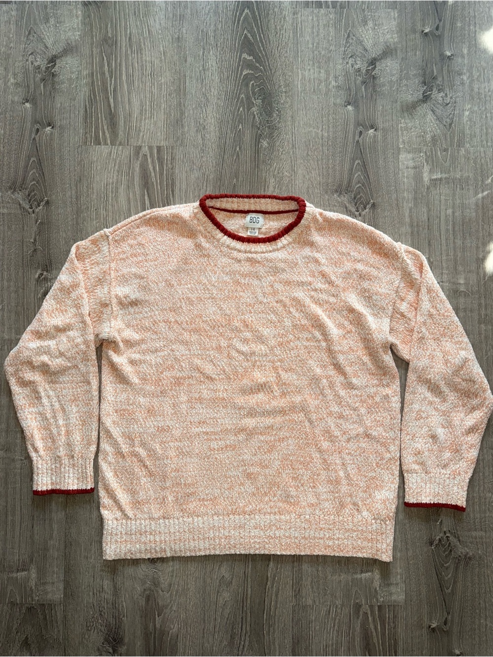 BDG Men’s Crewneck Sweater with Red Trim